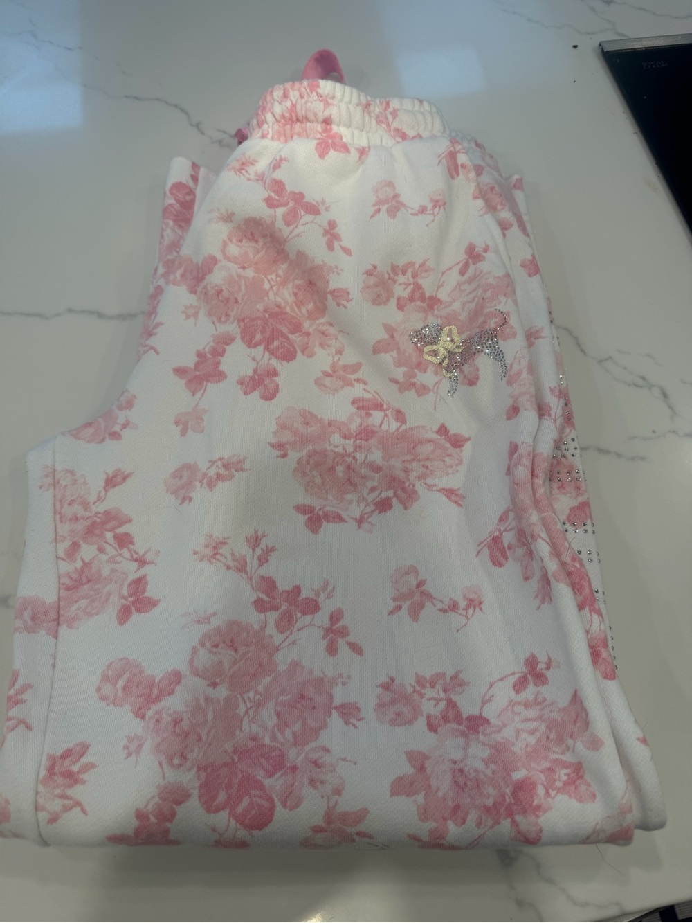 Women’s Love Schack Fancy Collab Floral Knit Sweatpants - Pink